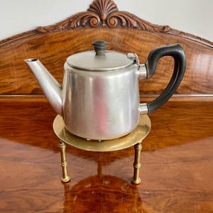 Vintage verzilverde theepot van Elkington & Co. – gezwart houten handvat – Engeland