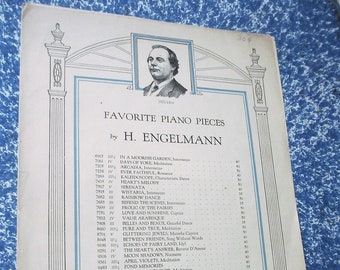 Favorite Piano Pieces by H. Engelmann "Dreaming" – Antique Sheet Music 1923  by Theodore Presser Co  - Vintage Pages