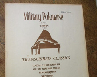 Military Polonaise Op. 40 No 1 Chopin No-3221 -  1939 Vintage Sheet Music Folio