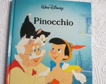 PINOCCHIO DISNEY STORYBOOK  Vintage Kid Book 1987 Illustrated Storybook