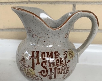 Home Sweet Home Vintage Creamer Glass Pottery