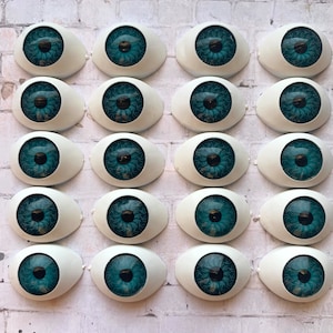 20 Doll Eyes Eyeball Iris Cabochons Acrylic Eye Blue,  14x10.5x6mm
