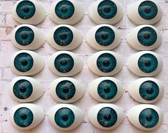 20 Doll Eyes Eyeball Iris Cabochons Acrylic Eye Blue,  14x10.5x6mm