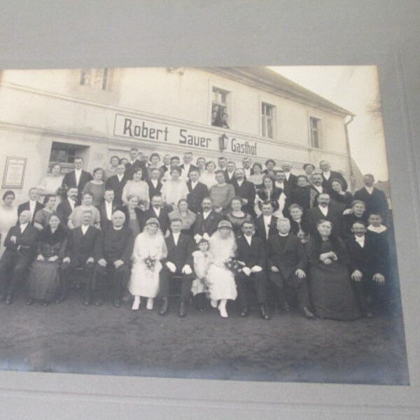 Antique Double Wedding Family Photograph Cabinet Card German - Early 1900s - Ephemera for Collecting or Altered Art