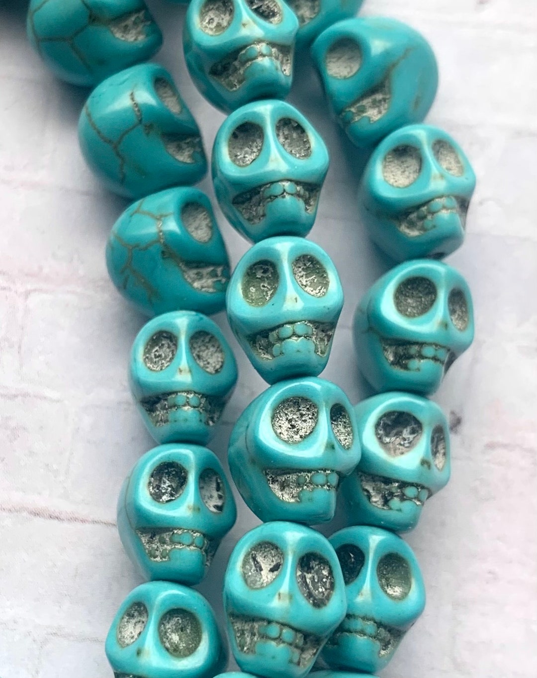 3 Strands Turquoise Blue Dyed Howlite Imitation Stone 10mm Etsy