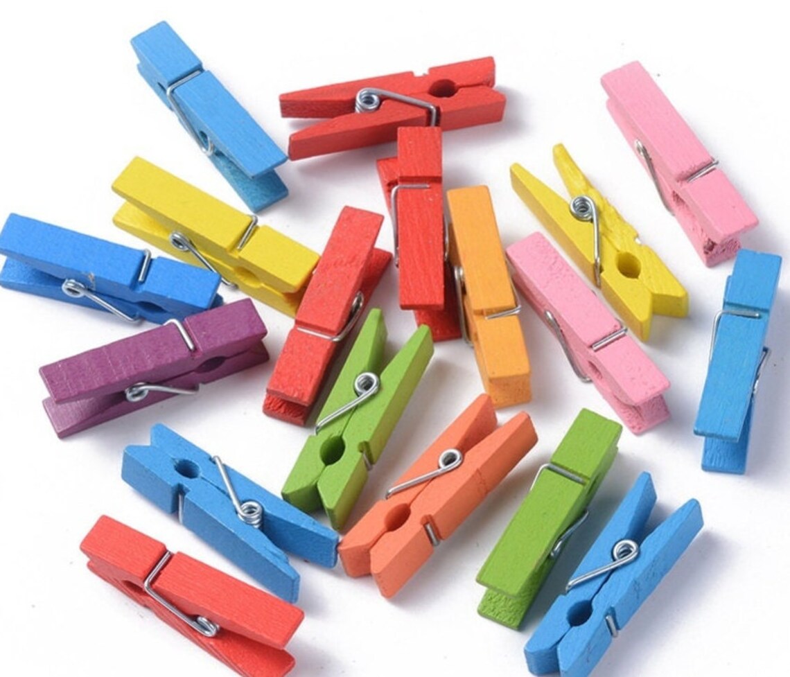 100 Mini Wooden Clothespins Clothes Pin 1 1/2 Etsy