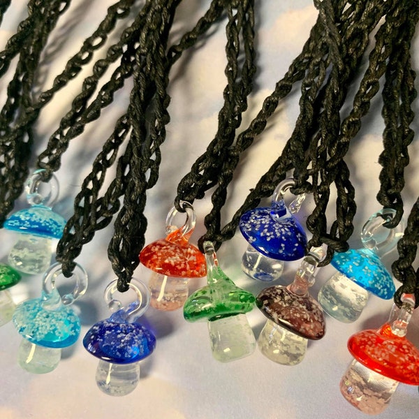 10 Glow in the Dark Mushroom WHOLESALE Hemp Necklaces  -  Resale Festivals, Headshops, Boutiques