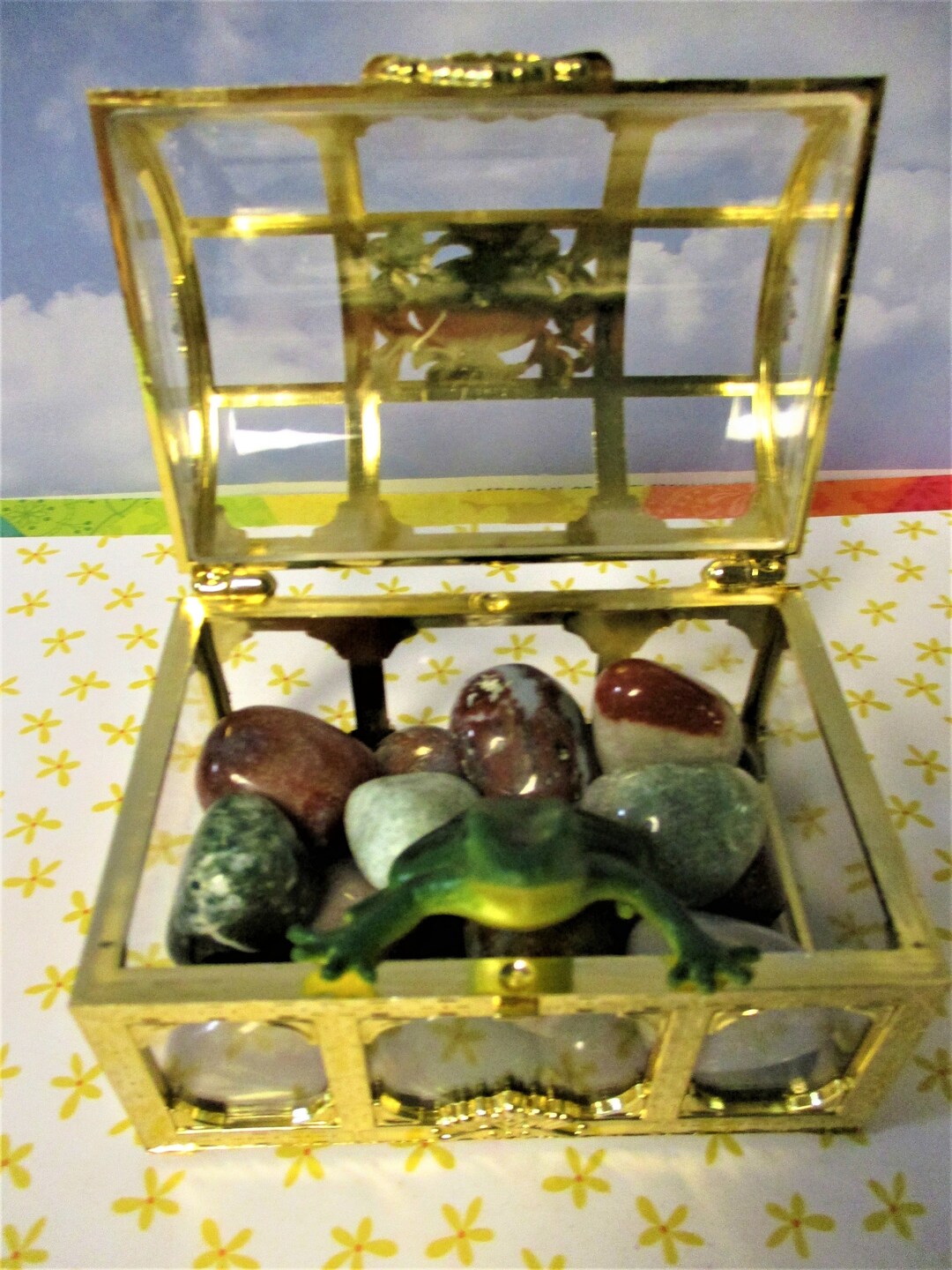 Mini Rock Collection MINI ROCK COLLECTION Frog With Tumbled Jasper Stones in Plastic ...