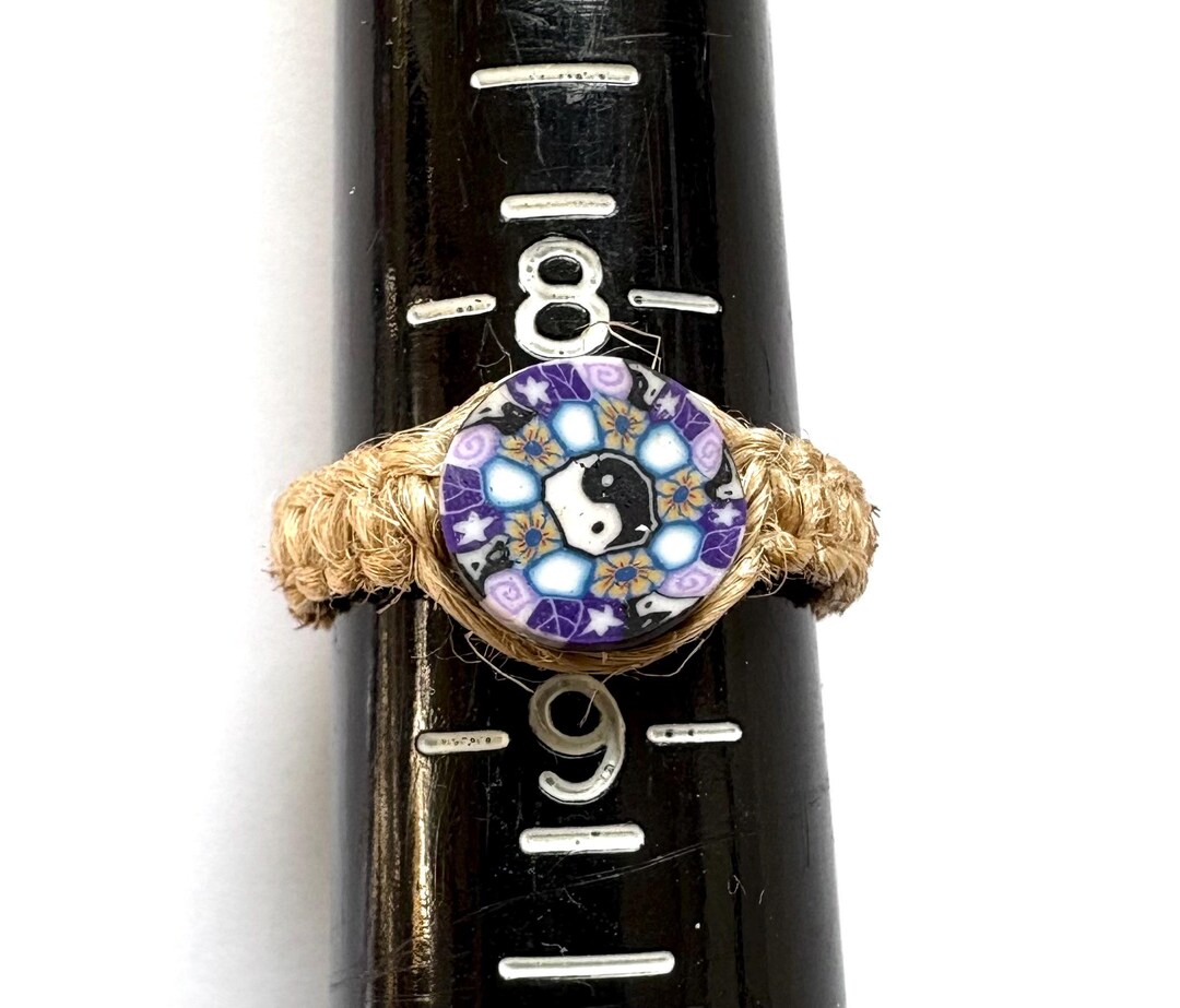 Hemp Rings Hemp Ring 1990s Vintage Deadstock Size Ladies 8.5 Yin Yang - Etsy