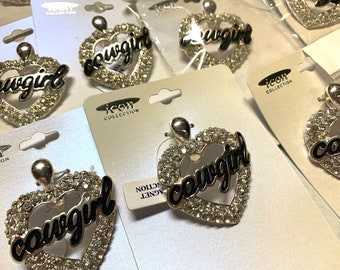 13 GRADE B - Jumbo Cowgirl Heart Magnetic Pendants