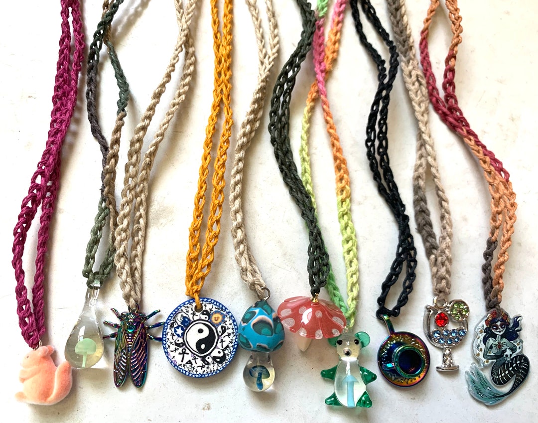10 WHOLESALE HEMP NECKLACES Handmade Lot of Assorted Colors