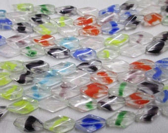 130 DIAMOND Swirl Beads  - Glass 16 mm