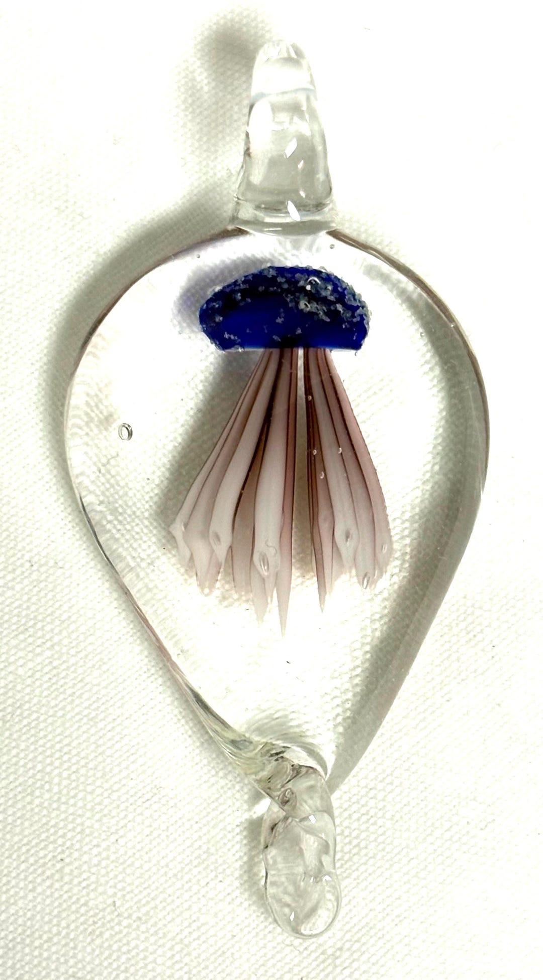 JELLYFISH LAMPWORK PENDANT Jumbo Glass Blue and Purple Focal Piece - Etsy