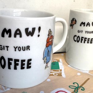 Gueule !  Git Your Coffee - Ensemble vintage de tasses et crémier fantaisie en verre