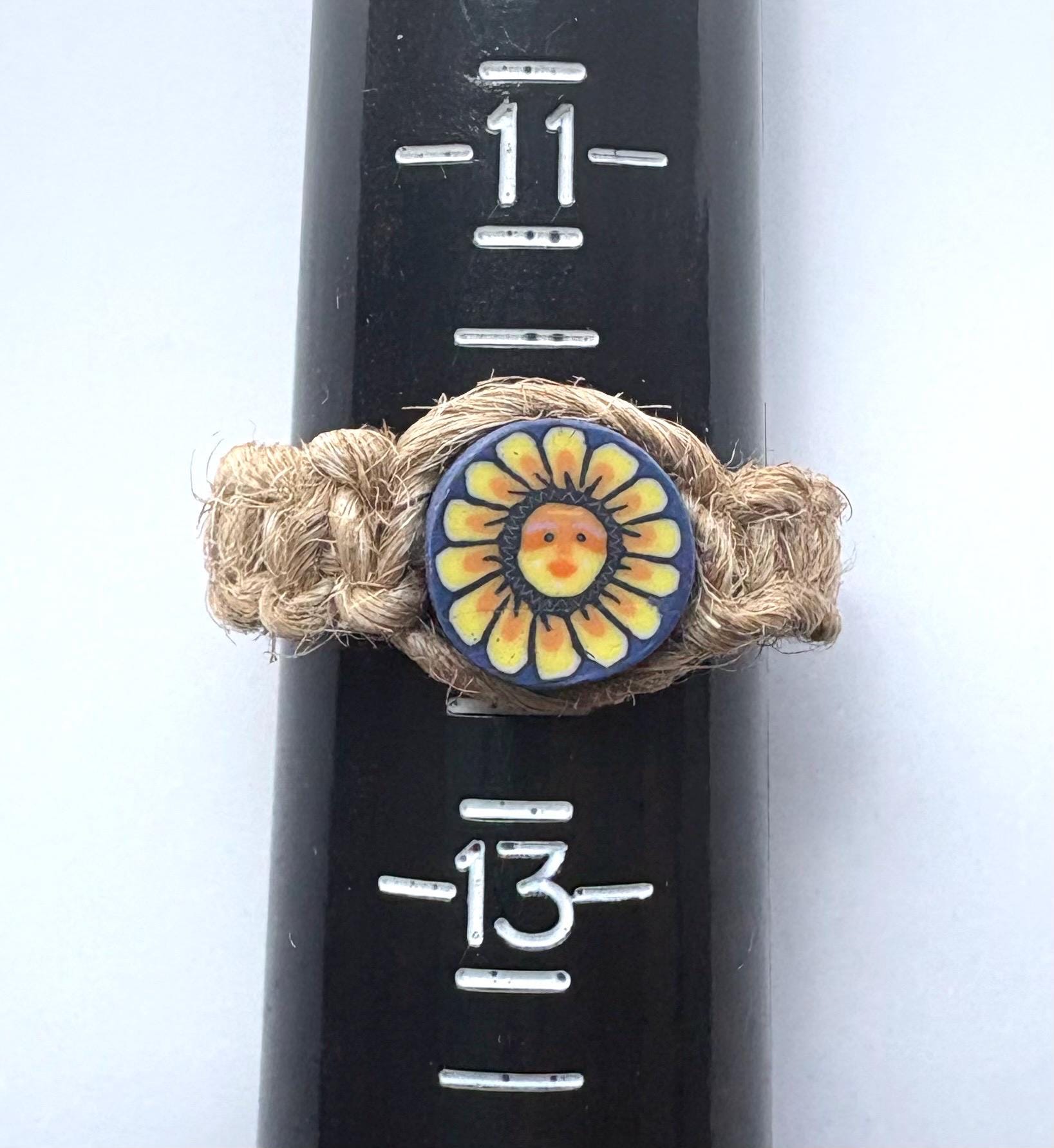 Hemp Rings Men’s Hemp Ring 1990s Vintage Deadstock Size 12 Happy Flower - Etsy