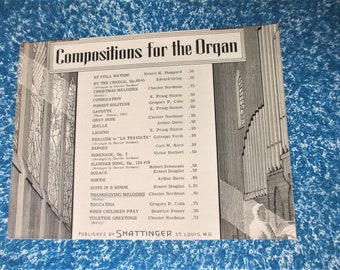 Compositions for the Organ "Thanksgiving Melodies" by Gregory P Cohn -  1950 Vintage Sheet Music Paper Folio