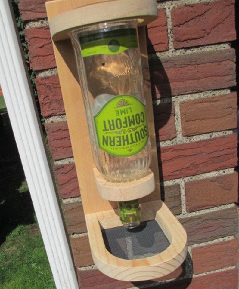 WOOD BIRD FEEDER Upcycled Whiskey Liquor Bottle Jack Etsy