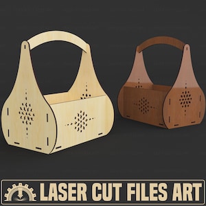Archivos de corte láser para cestas decorativas, archivos CDR, DXF, PDF y SVG para corte láser