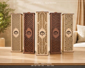 5 Different Decorative Gift Box Laser Cutting Files, Laser Cutting Cdr, Dxf, Pdf, Svg Files