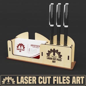 Organizador de mesa, arquivos de corte a laser, porta-lápis, porta-cartões de visita, arquivos de corte a laser CDR, DXF, PDF, SVG
