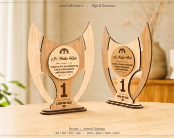 Award Trophy Laser Cutting Files, Laser Cutting Cdr, Dxf, Pdf, Svg Files