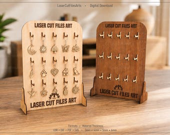 Keychain Display Stand Laser Cutting Files, Laser Cutting Cdr, Dxf, Pdf, Svg Files