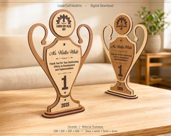 Award Trophy Laser Cutting Files, Laser Cutting Cdr, Dxf, Pdf, Svg Files