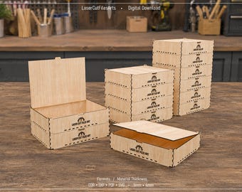 Stackable Lid Box Laser Cutting Files, Stackable Storage Box Laser Cutting Cdr, Dxf, Pdf, Svg Files