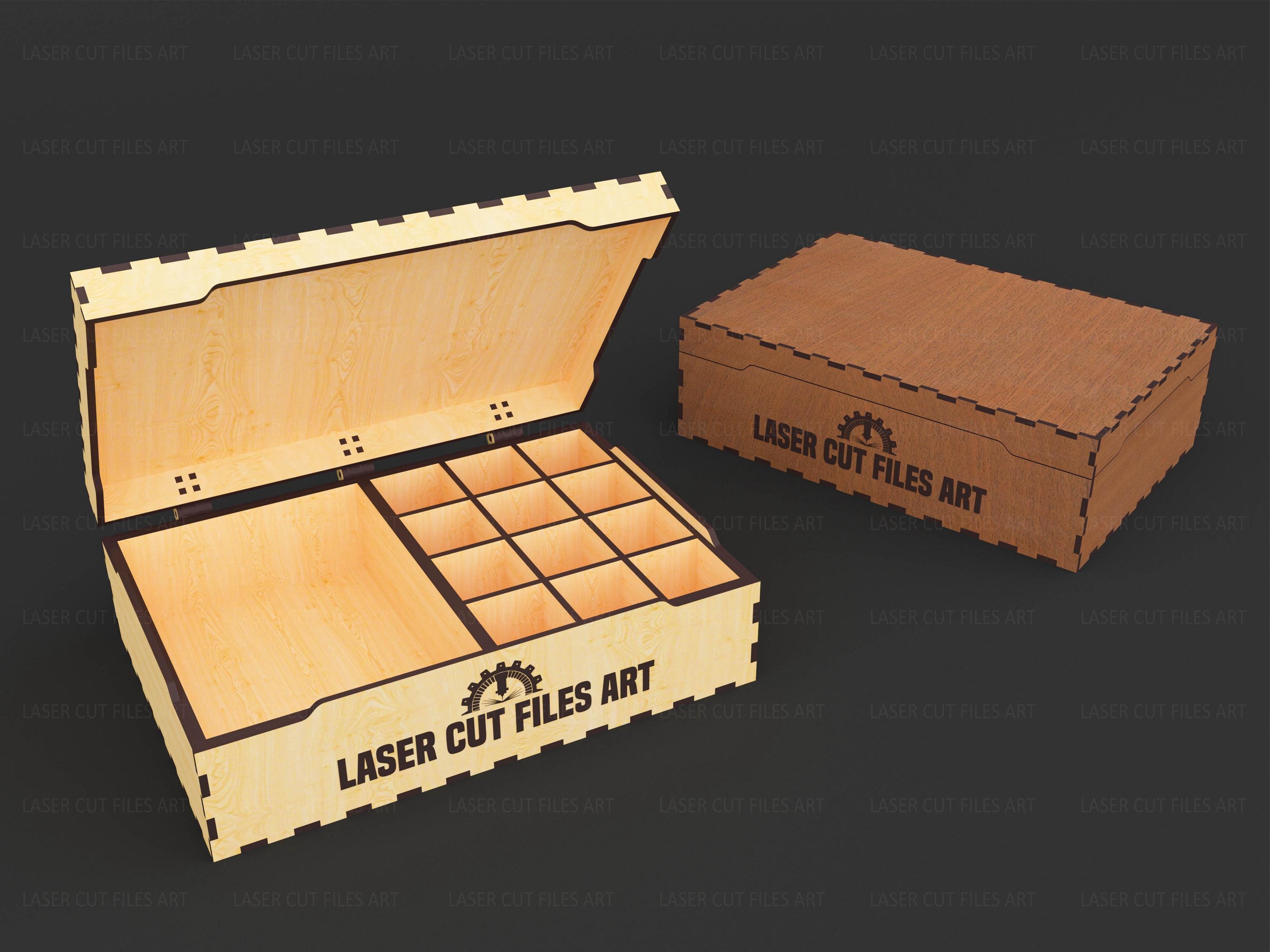 Jewelry Gift Box Laser Cutting Files, Treasure Chest Box Laser Cutting ...