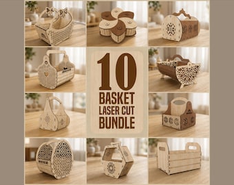 Basket Bundle Laser Cutting Files, Laser Cutting Cdr, Dxf, Pdf, Svg Files