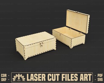 Jewelry Gift Box Laser Cutting Files, Box Laser Cutting Cdr, Dxf, Pdf, Svg Files