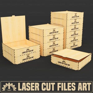 Stackable Lid Box Laser Cutting Files, Stackable Storage Box Laser Cutting Cdr, Dxf, Pdf, Svg Files