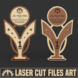 Auszeichnung Trophäe Laserschnittdateien, Laserschnitt-Cdr, Dxf, Pdf, SVG-Dateien