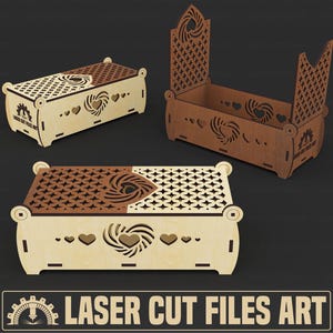 Decoratieve geschenkverpakking Lasersnijbestanden, lasersnijden cdr, dxf, pdf, svg-bestanden