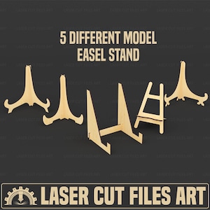 5 Different Easel Stand Laser Cutting Files, Stand Laser Cutting Cdr, Dxf, Pdf, Svg Files