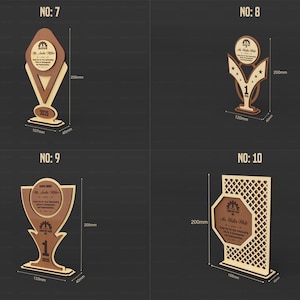 Award Trophy Bundle Laser Cutting Files, Laser Cutting Cdr, Dxf, Pdf ...