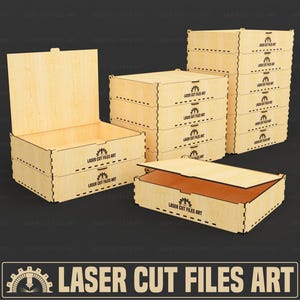 Stackable Lid Box Laser Cutting Files, Stackable Storage Box Laser Cutting Cdr, Dxf, Pdf, Svg Files