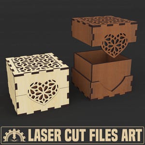 Decorative Gift Box Laser Cutting Files, Laser Cutting Cdr, Dxf, Pdf, Svg Files