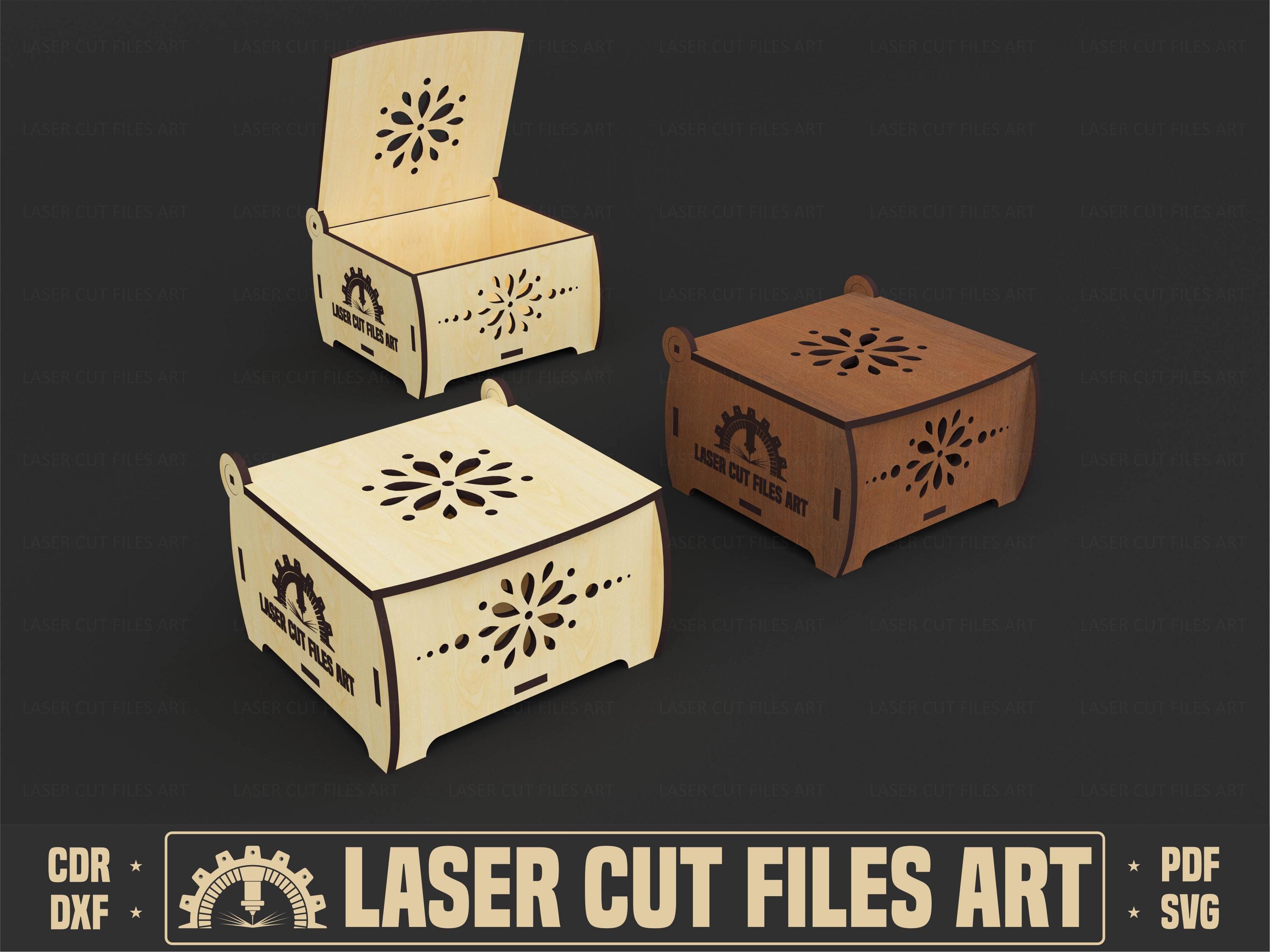 Decorative Gift Box Laser Cutting Files, Laser Cutting Cdr, Dxf, Pdf ...