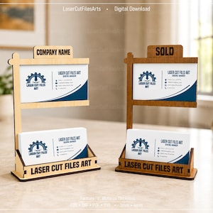 Business Card Holder Laser Cutting Files, Laser Cutting Cdr, Dxf, Pdf, Svg Files