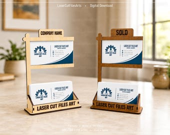 Archivos de corte láser para portatarjetas de presentación, archivos CDR, DXF, PDF y SVG para corte láser