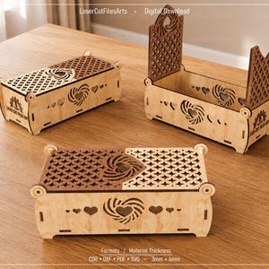 Decorative Gift Box Laser Cutting Files, Laser Cutting Cdr, Dxf, Pdf, Svg Files