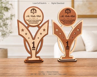 Award Trophy Laser Cutting Files, Laser Cutting Cdr, Dxf, Pdf, Svg Files