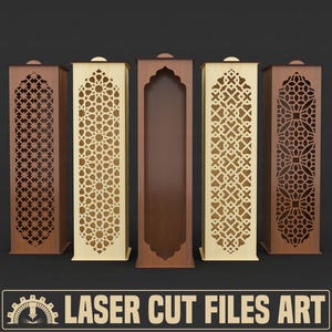 5 Different Decorative Gift Box Laser Cutting Files, Laser Cutting Cdr, Dxf, Pdf, Svg Files