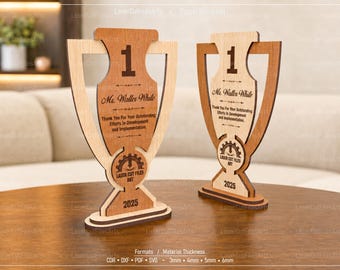 Award Trophy Laser Cutting Files, Laser Cutting Cdr, Dxf, Pdf, Svg Files