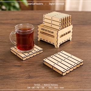 Pallet Coaster Laser Cut Svg Files, Laser Cutting Cdr, Dxf, Pdf, Svg Files