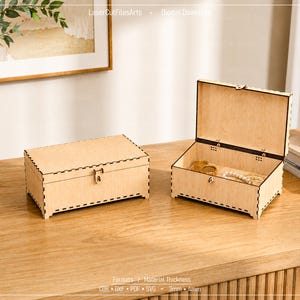 Jewelry Gift Box Laser Cutting Files, Box Laser Cutting Cdr, Dxf, Pdf, Svg Files