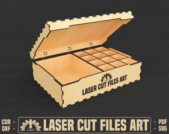 Sieraden geschenkdoos lasersnijden bestanden, schatkist doos lasersnijden Cdr-, Dxf-, Pdf-, Svg-bestanden
