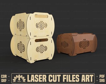 Stackable Mini Box Laser Cut File Digital Craft Glowforge Download SVG ...