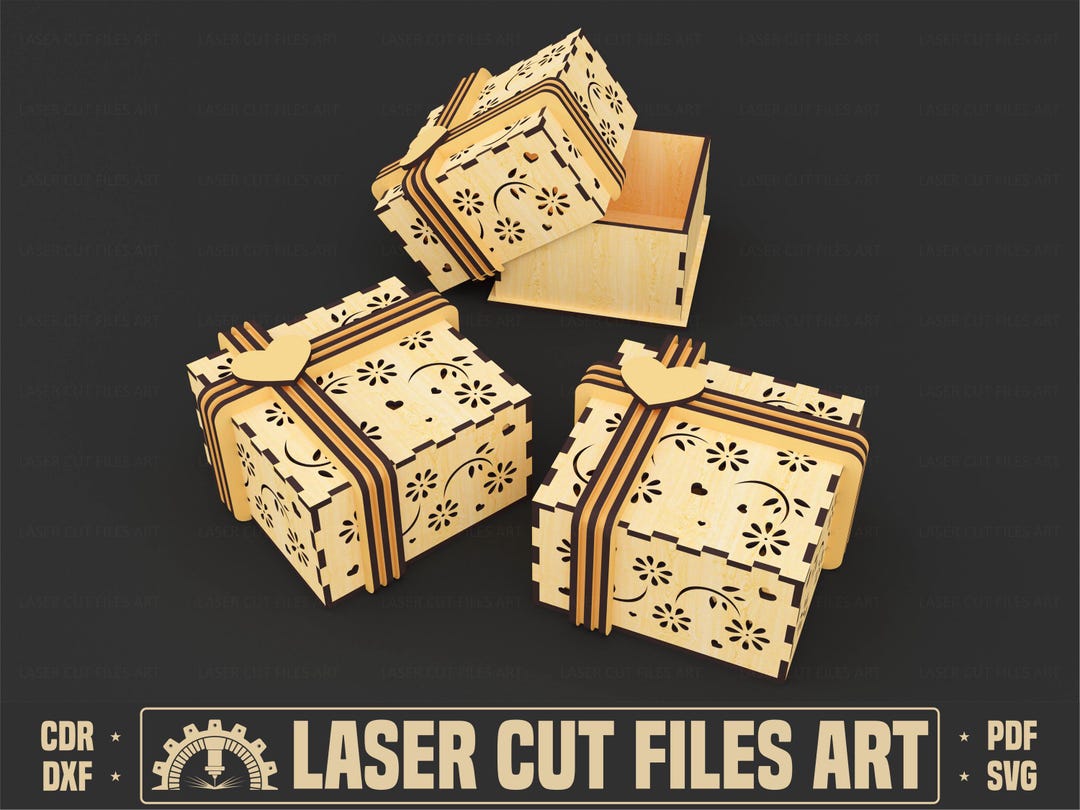 Decorative Gift Box Laser Cutting Files, Laser Cutting Cdr, Dxf, Pdf ...